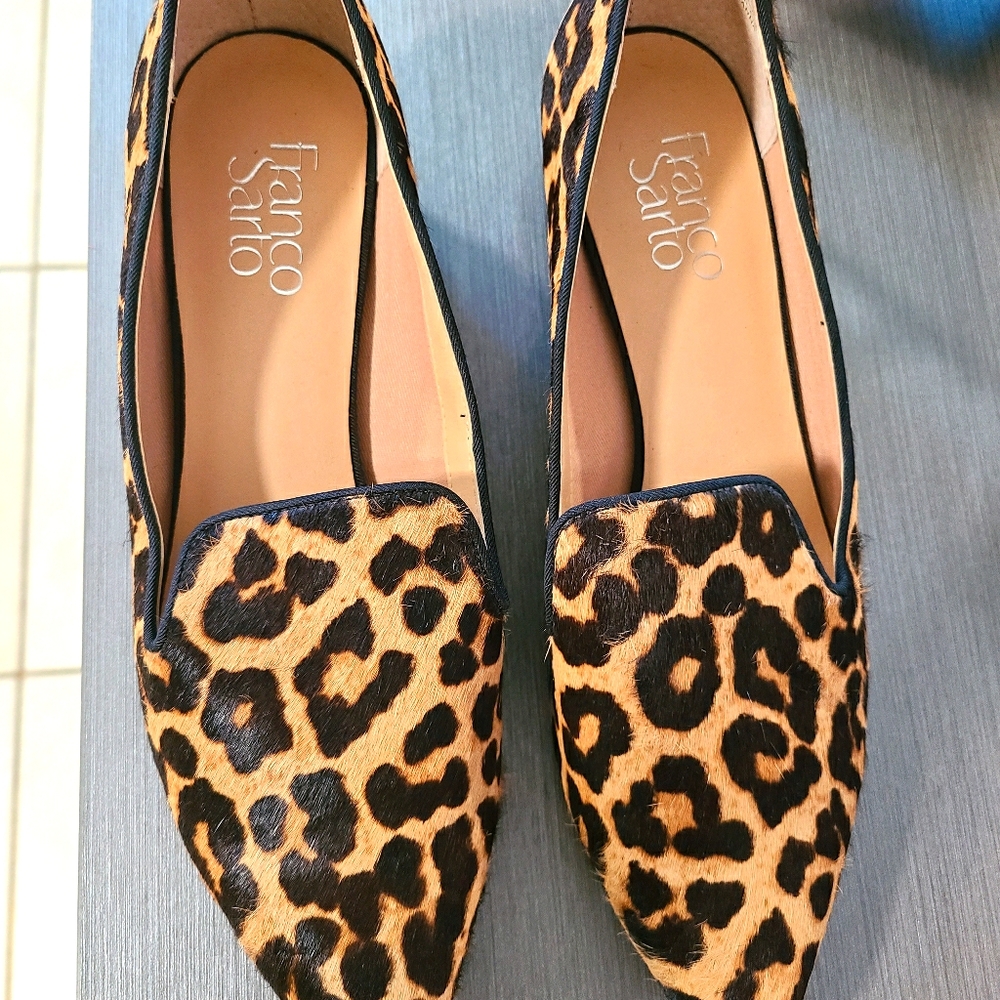 Franco Sarto Leopard Loafers Size 8.5